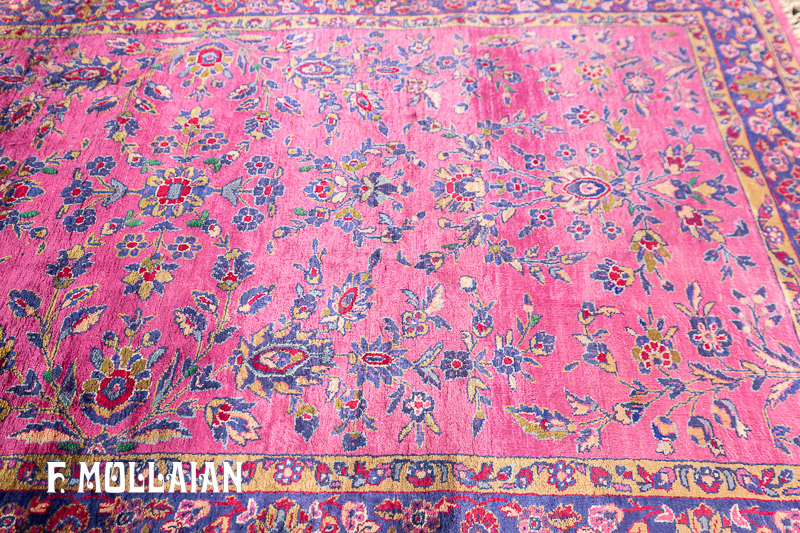 Silk Antique Persian Kashan Rug n°:31648093